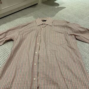 Ermenegildo Zegna Red and White Striped Shirt
